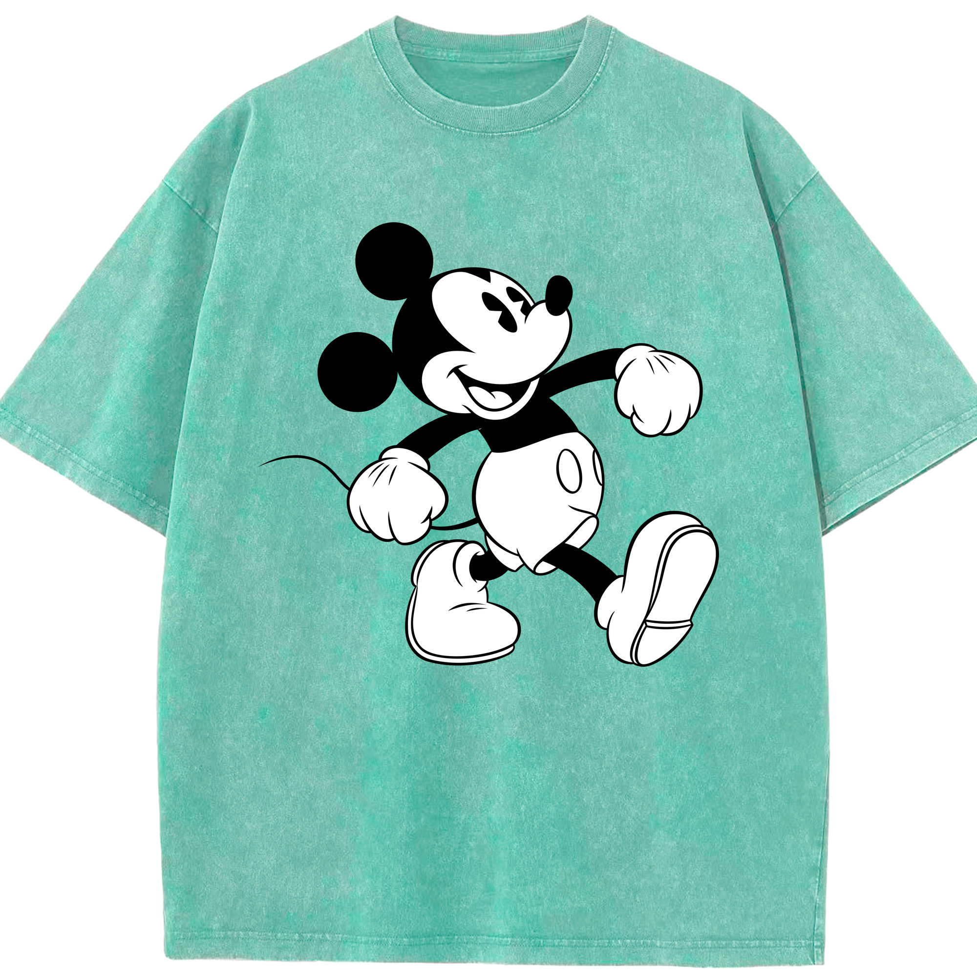 （画像用） ミッキーマウス Mickey Mouse 綿100% ヴィンテージ風 半袖Tシャツ（フロントプリント）